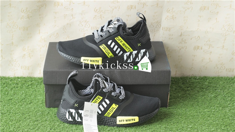 Off White x Adidas NMD R2 Boost Black BA7787